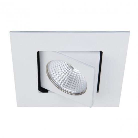 Foto para 11w ≅75w 3.5" 970lm 30k Oculux White Square ∠50° Directional Adjustable Trim Dimmable WW LED Spot Light