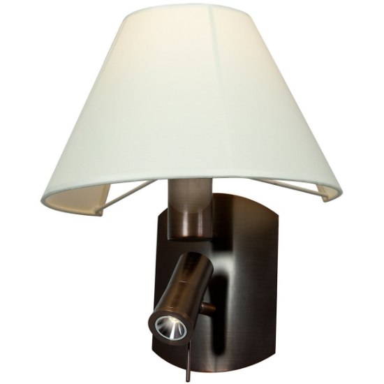 Picture of 18w Cyprus GU-24 Spiral Fluorescent + LED Dry Location Bronze CRM LED and Flourcent Wall Lamp (CAN 5.25"x4.4"x1.5")