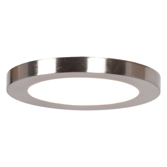Picture of 12w 800lm 30k 120v 5½" Disc Brushed Steel Acrylic SSL Dedicated LED Damp Location White Dimmable Round WW LED Flush Mount