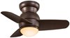 Foto para 47w  26" Spacesaver LED WW Flush Mount Ceiling Fan Oil Rubbed Bronze Tinted Opal
