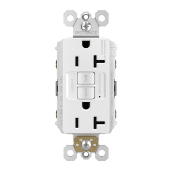 Picture of 20a radiant White Spec-Grade Tamper Resistant GFCI Duplex Outlet