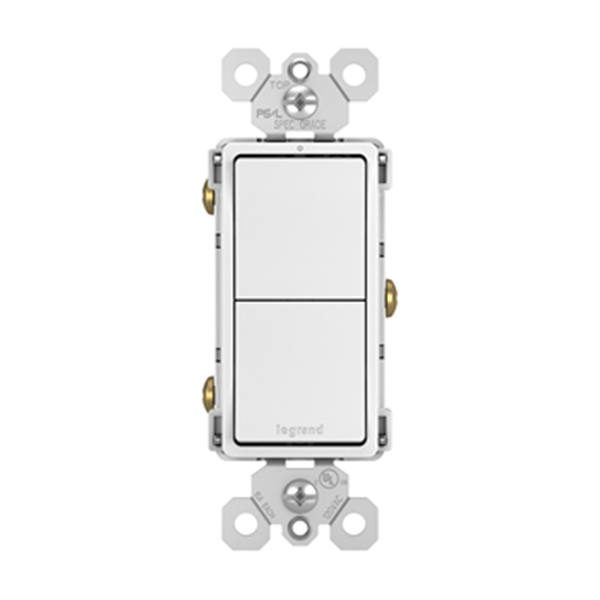 Foto para 15a radiant White 2x Single Pole Combination Switch