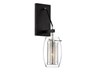 Foto para 60w 5" Dunbar Matte Black with Polished Chrome Accents 1-Light Wall Sconce