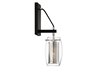 Picture of 60w 5" Dunbar Matte Black with Polished Chrome Accents 1-Light Wall Sconce
