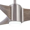 Foto para 65w 60" Triple Brushed Steel with Urban Light Oak Blades Ceiling Fan