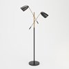 Foto para 80w (2 x 40w) Tanner Matte Black & Brass E12 G50 2-Light Floor Lamp