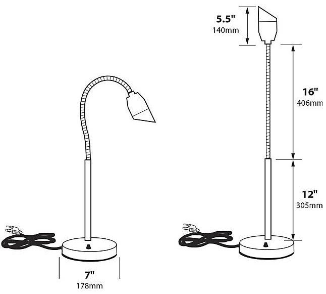 7w 120v E26 PAR16 36° 316 Stainless Steel Weighted Base LED Angled