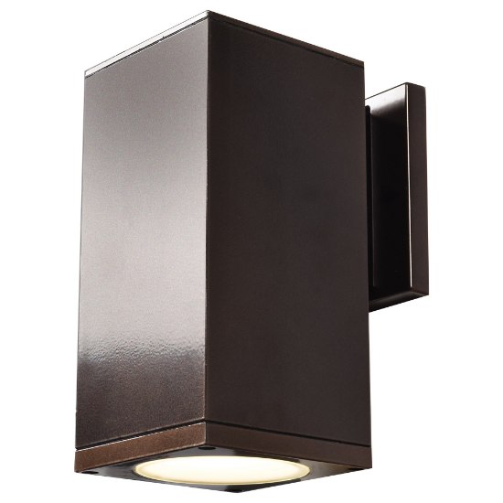 Picture of 8" 15w Bayside Bronze Square Cylinder Marine Grade SSL WW LED Outdoor Wall Sconce