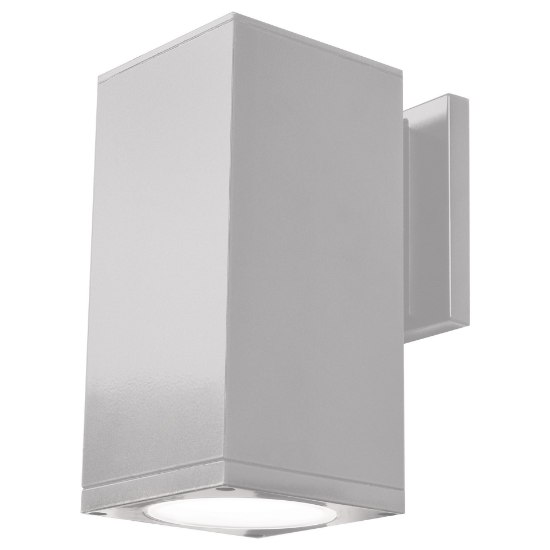 Picture of 8" 15w Bayside Satin Square Cylinder Marine Grade SSL WW LED Outdoor Wall Sconce