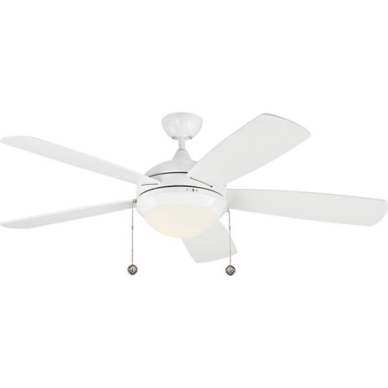 Foto para 52" 65w Discus Classic White and Matte Opal with White Blades Indoor Ceiling Fan
