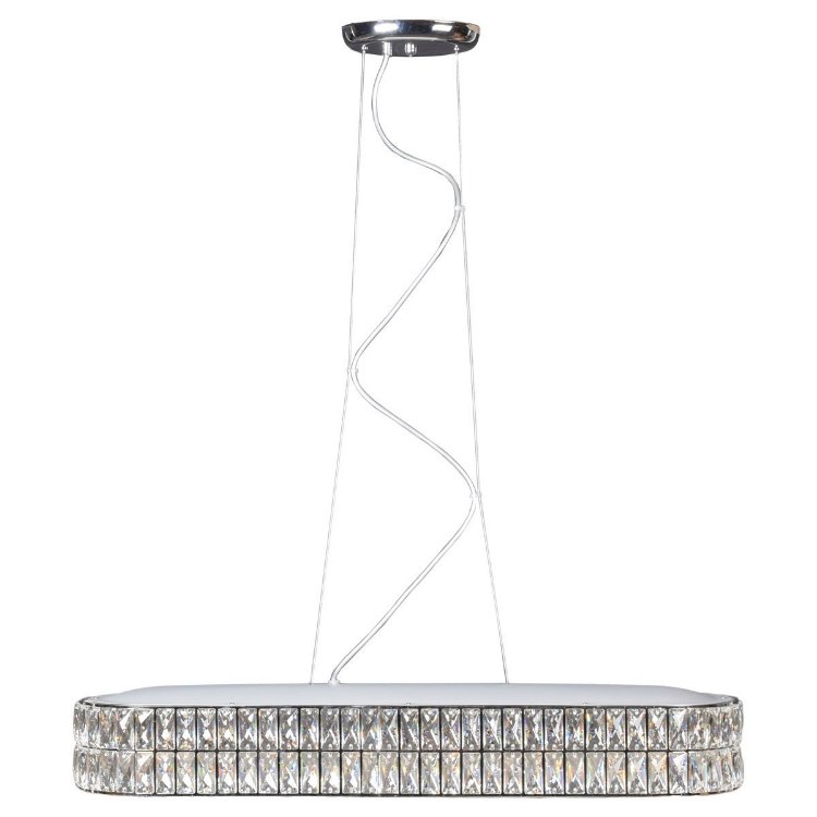 Foto para 30w 33" 2700lm Magari Dimmable SSL Dedicated LED Damp Location Mirrored Stainless Steel Crystal Linear Pendant