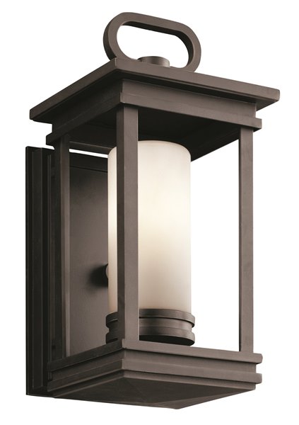 Foto para 12" South Hope 1-Light Rubbed Bronze Outdoor Wall Lantern