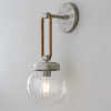 Picture of 17¾" Coastal Cottage Rope Globe Distressed Cream E26 Dimmable Sconce