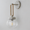 Foto para 17¾" Coastal Cottage Rope Globe Distressed Cream E26 Dimmable Sconce