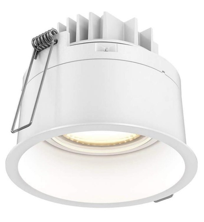 Foto para 4" 12w Facet White Thin Trim Round Indoor/Outdoor Regressed Gimbal Downlight