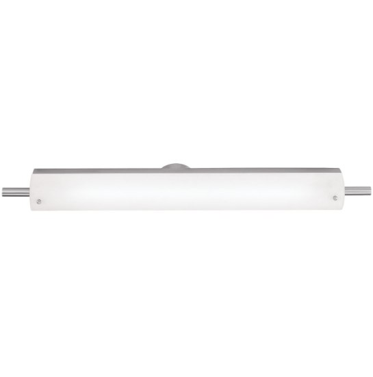 Foto para 26w Vail 27K Module Damp Location Brushed Steel Opal Dimmable SW LED Vanity 30.25"x4.25" (CAN 25.6"x3"x1.25"Ø4.4")