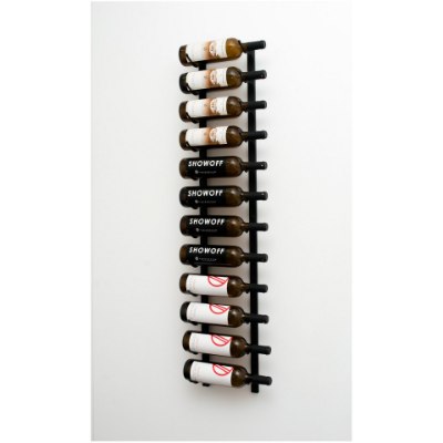 Show details for 4' W Series Matte Black 12 Bottle 1-Deep Label-Forward Metal Wall Mounted Wine Rack Picture of 4' W Series Matte Black 12 Bottle 1-Deep Label-Forward Metal Wall Mounted Wine Rack