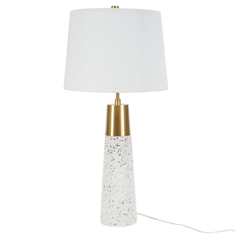 Picture of 29" White & Gold Speckled Ceramic Terrazzo Tall Table Lamp