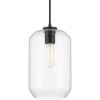 Foto para 7" Clarity Clear Cylinder Black T10 E26 Pendant