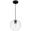 Picture of 10"Clarity Clear Tapered Cylinder Black Pendant