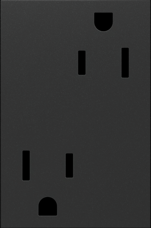 Foto para 15a adorne Graphite Tamper Resistant Plus-Size 3-Module Duplex Outlet