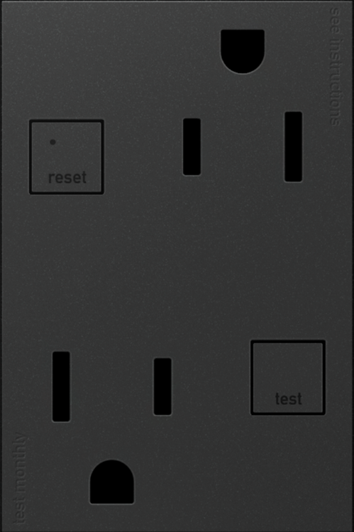 Foto para 15a adorne Graphite Plus-Size Tamper Resistant GFCI Duplex Outlet
