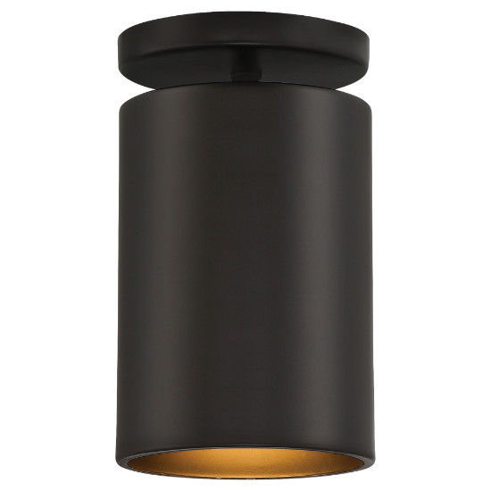 Foto para 5" Pint Matte Black Outdoor Dim LED Semi Flush