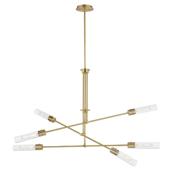 Foto para 52" Equilibrium Natural Aged Brass 6-Light LED Pendant