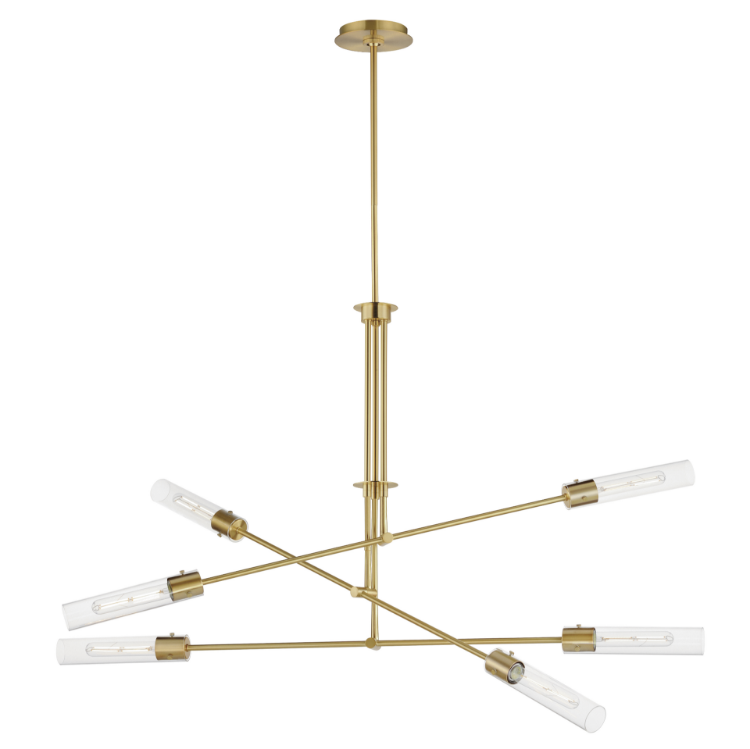 Picture of 52" Equilibrium Natural Aged Brass 6-Light LED Pendant