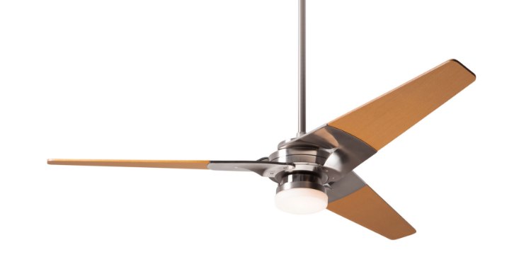 Foto para 52" Torsion Bright Nickel Maple blades w/LED & Handheld Remote Ceiling Fan