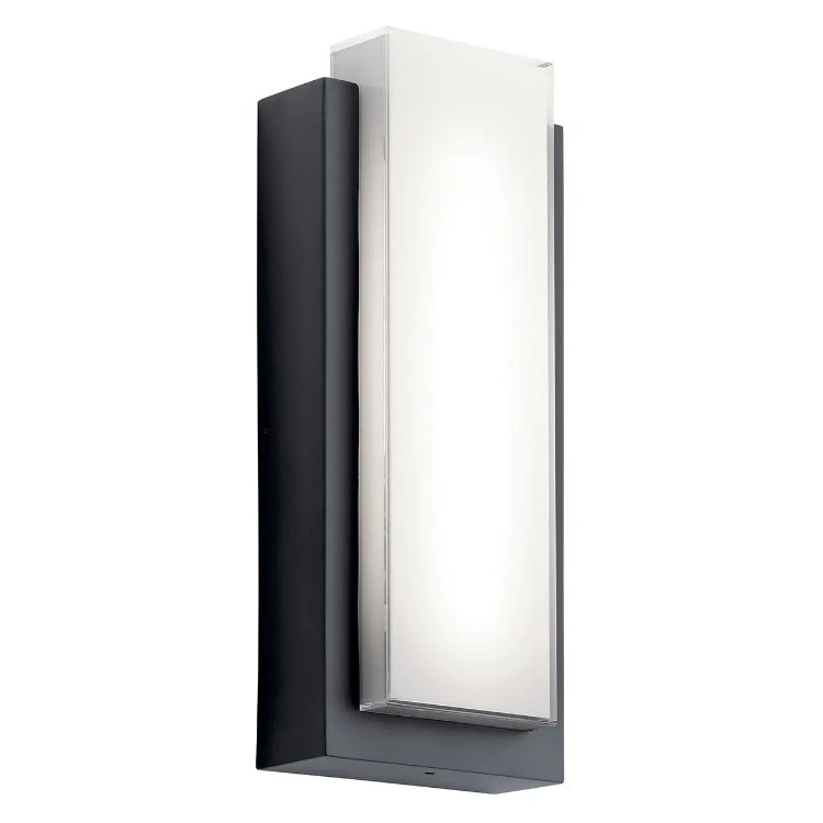 Foto para 19" Dhalia Black Clear White Inside 2-Light WW LED Outdoor Wall Light