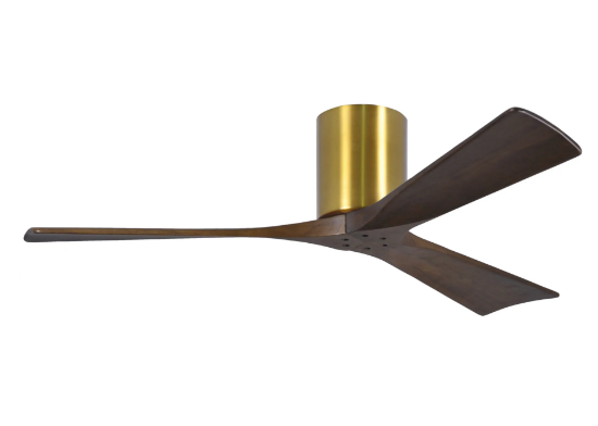 Foto para 52" Irene Brushed Brass Walnut 3-Blades  Ceiling Fan