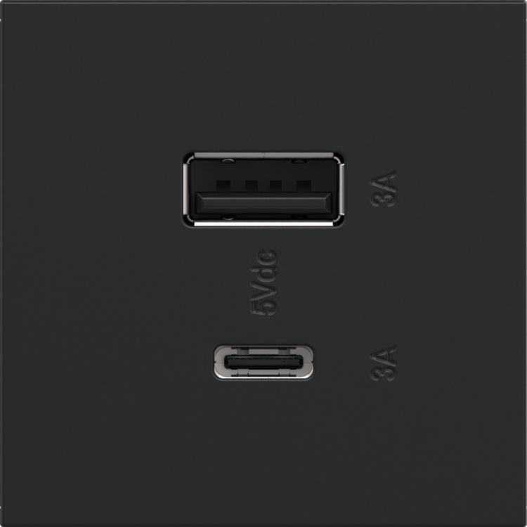 Picture of 15W adorne Graphite USB Type A/C Charging Outlet
